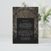 Formele Whimsical Hand Drawn Black en Gold Mandala Informatiekaartje (Staand voorkant)