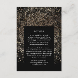 Formele Whimsical Hand Drawn Black en Gold Mandala Informatiekaartje