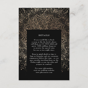 Formele Whimsical Hand Drawn Black en Gold Mandala Informatiekaartje