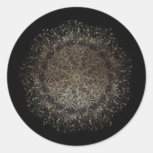 Formele whisky-handleiding Drawn Black and Gold We Ronde Sticker