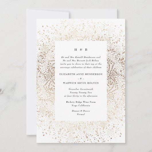 Formele whiskyhandleiding Wit en gouden bruiloft Kaart (Voorkant)