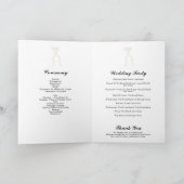 Formele White Bow Ribbon Wedding Order of Service Programma (Binnen)