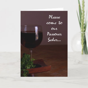 Formele wijn glas Pascha Seder uitnodiging