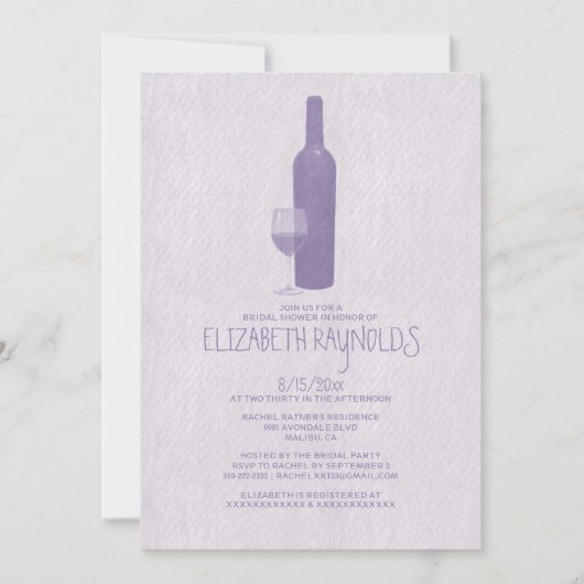 Formele wijnflessen Bridal Shower Invitations Kaart (Voorkant)
