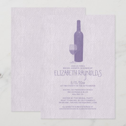 Formele wijnflessen Bridal Shower Invitations Kaart (Voorkant / Achterkant)