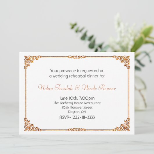 Formele Wit-trouwrepetitie Inbeluitnodiging Kaart (Staand voorkant)