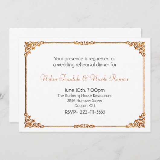 Formele Wit-trouwrepetitie Inbeluitnodiging Kaart (Voorkant / Achterkant)