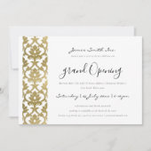 FORMELE WITGOUDEN DAMAST GROOT OPENINGSCEREMONIE KAART (Voorkant)