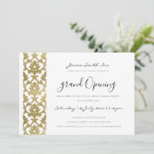 FORMELE WITGOUDEN DAMAST GROOT OPENINGSCEREMONIE KAART (Staand voorkant)