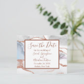 Formele witte agaat save the date-ansichtkaarten briefkaart (Staand voorkant)