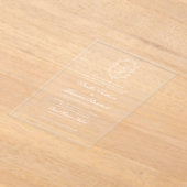 Formele Witte Bloemen Monogram Kreeft Huwelijk Acryl Uitnodigingen (Laagn)