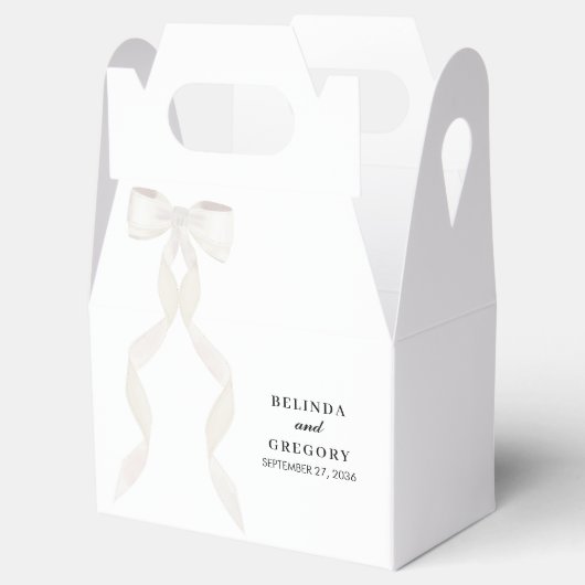 Formele witte boog lint elegante bruiloft bedankdoosjes (Geopend)