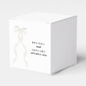 Formele witte boog lint elegante bruiloft bedankdoosjes (Voorkant Zijde)