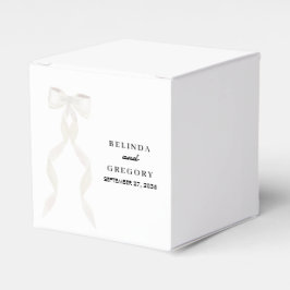 Formele witte boog lint elegante bruiloft bedankdoosjes