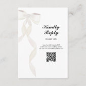 Formele witte boog lint elegante bruiloft informatiekaartje (Voorkant)