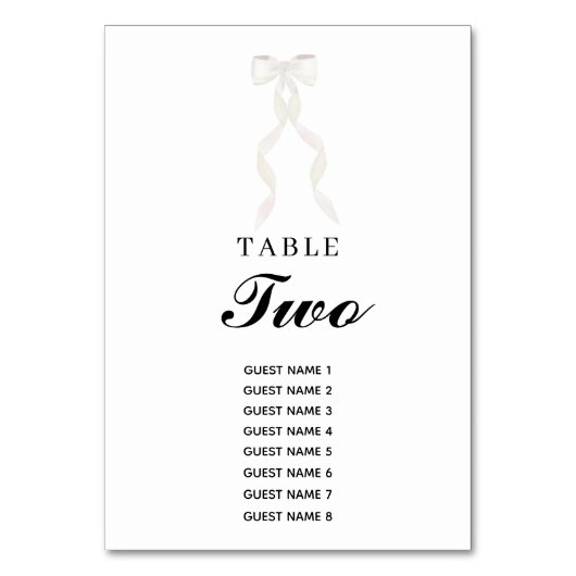 Formele witte boog lint elegante bruiloft kaart (Voorkant)