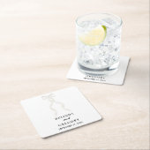 Formele witte boog lint elegante bruiloft kartonnen onderzetters (Insitu)