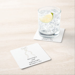 Formele witte boog lint elegante bruiloft kartonnen onderzetters