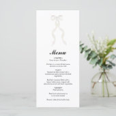 Formele witte boog lint elegante bruiloft menu (Staand voorkant)