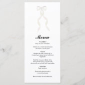 Formele witte boog lint elegante bruiloft menu (Voorkant)