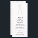Formele witte boog lint elegante bruiloft menu<br><div class="desc">Een moderne waterverf witte strik lint illustratie bruiloft ontwerp met witte kleurtinten. Dit moderne bruidsontwerp is ideaal voor alle seizoenen. Een minimalistisch formeel minimalistisch ontwerp met witte strik, perfect voor alle thema's van de bruiloft. Een eenvoudig en trendy bruiloft kaart ontwerp met moderne eenvoudige elementen. Bijpassende huwelijksuitnodigingen en andere briefpapier...</div>