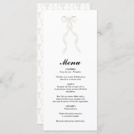 Formele witte boog lint elegante bruiloft menu
