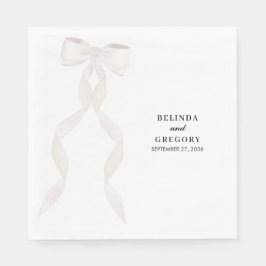 Formele witte boog lint elegante bruiloft servet