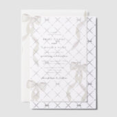 Formele witte lint formele bruiloft vellum uitnodigingen (Offset (Uitnodiging))