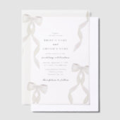 Formele witte lint formele bruiloft vellum uitnodigingen (Offset)