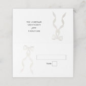 Formele Witte Strik Lint Elegante Trouwdag Plaatskaartje (Buitenkant ongevouwen)
