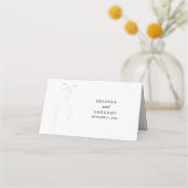 Formele Witte Strik Lint Elegante Trouwdag Plaatskaartje (Achterkant)