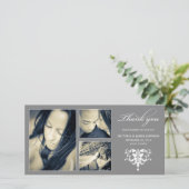 FORMELE ZILVERCOLLAGE | BRUILOFT BEDANKT KAART (Staand voorkant)
