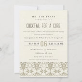 Formele Zilveren Damast Cocktail Seminar Event Kaart (Voorkant)