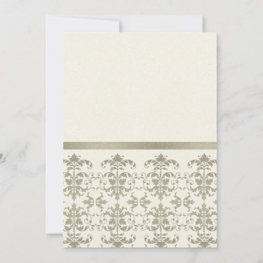 FORMELE ZILVEREN DAMAST GROTE OPENINGSCEREMONIE KAART (Achterkant)