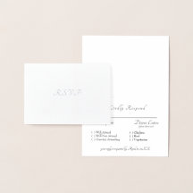 Formele Zilveren Folie RSVP Bruiloft