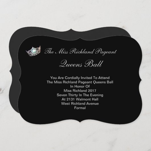 Formele Zilveren Kroon Uitnodiging IV-Autograph Te (Voorkant / Achterkant)