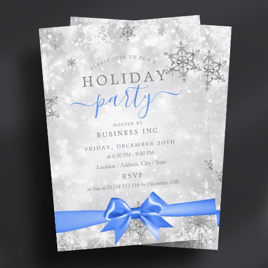 Formele Zilveren Lint Corporate Holiday Party Blau Kaart