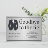 Formele Zilveren Zwart Stropdas Tuxedo Retirement Kaart (Staand voorkant)