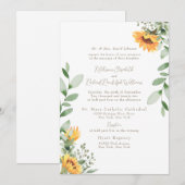 Formele Zonnebloem Bruiloft Bruid Ouders Gouden Te Kaart (Voorkant / Achterkant)