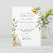 Formele Zonnebloem bruiloft bruid ouders vermeld Kaart (Staand voorkant)