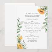 Formele Zonnebloem bruiloft bruid ouders vermeld Kaart (Voorkant / Achterkant)