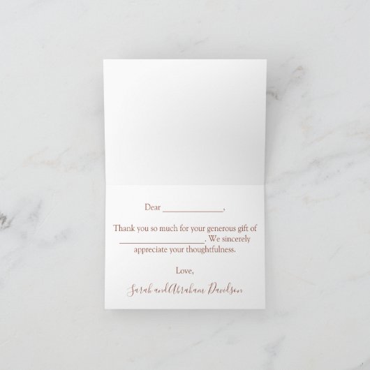 Formele Zwart Agaat Roos Gouden Glitter Bruiloft Bedankkaart (Binnen)