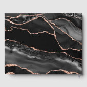 Formele Zwart Agaat Roos Gouden Glitter Bruiloft Gastenboek (Achterkant)