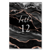 Formele Zwart Agaat Roos Gouden Glitter Tafel Kaar Kaart (Achterkant)