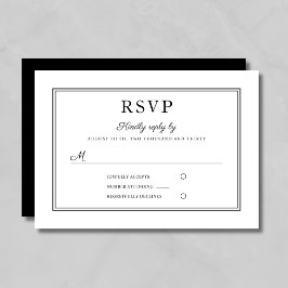 Formele Zwart En Wit Huwelijk RSVP Kaart