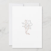 Formele zwart/wit Bloemkam Monogram Huwelijk Kaart (Achterkant)