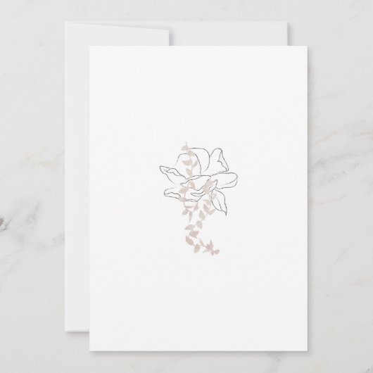 Formele zwart/wit Bloemkam Monogram Huwelijk Kaart (Achterkant)