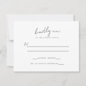 Formele zwart/wit Bloemkam Monogram Huwelijk RSVP Kaartje (Voorkant)