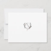 Formele zwart/wit Bloemkam Monogram Huwelijk RSVP Kaartje (Achterkant)