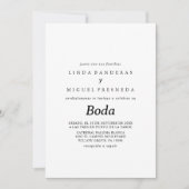 Formele Zwart Wit Boda Spaans Bruiloft Kaart (Voorkant)